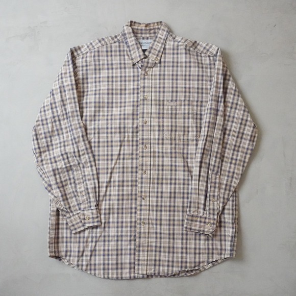 Carhartt Other - Vintage Carhartt Plaid Button Down Shirt Large Tall Mens Tan Blue Long Sleeve